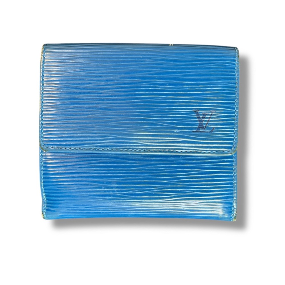 Louis Vuitton Blue Epi Leather Elise Wallet Vintage 1998 French Bifold SP0928